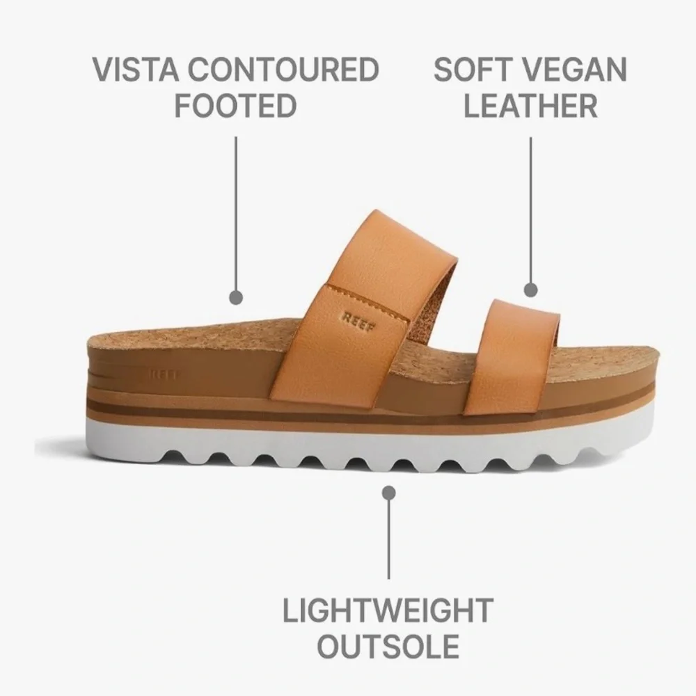 NIB Reef Cushion Vista Hi Platform Sandal Natural color Size 8.5 - Picture 5 of 12